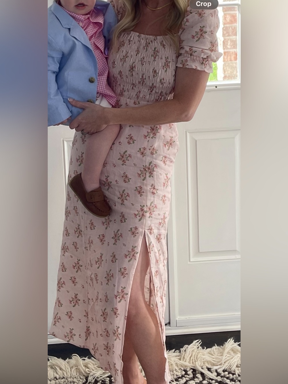 Charming Pink Floral Midi Dress